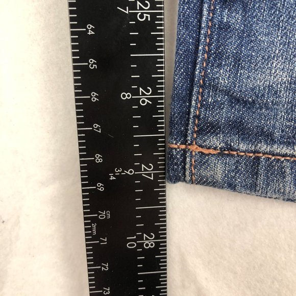 Martin + Osa Women's Size 27 Medium Wash Blue Button Fly Straight Leg Jeans - Picture 8 of 13